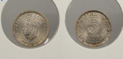 World Coins - MALAYA: 1945 George VI 5 Cents