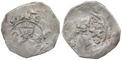 World Coins - AUSTRIA Friesach in Salzburg Archbishopric Eberhard II 1200-1246 Pfennig (Friesacher Pfennig) VF
