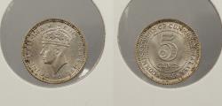 World Coins - MALAYA: 1945 George VI 5 Cents