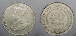 World Coins - STRAITS SETTLEMENTS: 1920 George V 50 Cents