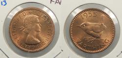 World Coins - GREAT BRITAIN: 1955 QEII Farthing