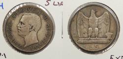 World Coins - ITALY: 1927-R 5 Lire
