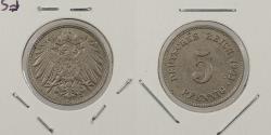 World Coins - GERMANY: 1903-J 5 Pfennig