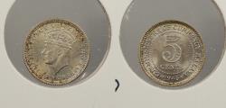 World Coins - MALAYA: 1945 George VI 5 Cents