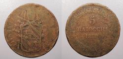 World Coins - ITALIAN STATES: Papal States 1852 Pius IX 5 Baiocchi