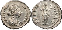 Ancient Coins - Faustina II, wife of Marcus Aurelius 161-175 A.D. Denarius Rome Mint EF Includes ticket citing ex. Grand Haven Collection.