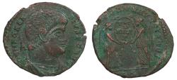 Ancient Coins - Magnentius 350-353 A.D. Follis Trier Mint Good VF