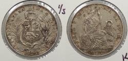 World Coins - PERU Republic 1900-JF 1/5 Sol