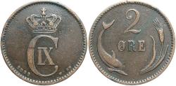 World Coins - DENMARK 1892 2 Ore