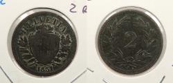 World Coins - SWITZERLAND: 1851-A 2 Rappen
