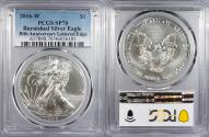 Us Coins - 2016-W Burnished Silver Eagle 1 Dollar (Silver) 30th Anniversary; Lettered Edge PCGS SP-70