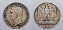 World Coins - ITALY: 1927-R 5 Lire
