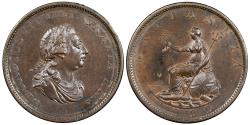 World Coins - GREAT BRITAIN George III 1799 Halfpenny (1/2 Penny) AU