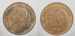 World Coins - FRANCE 1863-A 10 Centimes