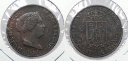 World Coins - SPAIN: 1854 25 Centesimos