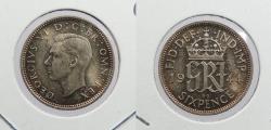 World Coins - GREAT BRITAIN: 1944 George VI Sixpence (6 pence)