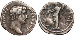Ancient Coins - Hadrian 117-138 A.D. Denarius Rome Mint Near VF