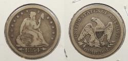 Us Coins - 1854 Seated Liberty 25 Cents (Quarter)