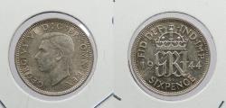 World Coins - GREAT BRITAIN: 1944 George VI Sixpence (6 pence)