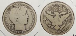 Us Coins - 1904-O Barber 50 Cents (Half Dollar)
