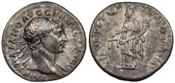 Ancient Coins - Trajan 98-117 A.D. Denarius Rome Mint Good VF ex. Roma E-Sale 112, lot 956, with ticket.