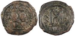 Ancient Coins - Justin II 565-578 AD Follis (40 Nummi) Nicomedia Mint VF