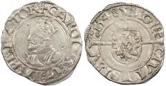 World Coins - FRANCE Besançon Charles V, as Holy Roman Emperor 1530-1556 1/2 Blanc 1548 EF