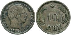 World Coins - DENMARK 1889 10 Ore