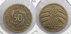 World Coins - GERMANY: Weimar Republic 1924-A 50 Rentenpfennig