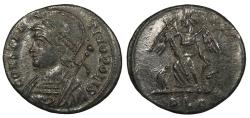 Ancient Coins - Time of Constantine I 317-337 A.D. Follis Lyons (Lugdunum) Mint VF