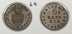 World Coins - GERMAN STATES: Hesse-Darmstadt 1827 6 Kreuzer