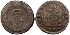 World Coins - RUSSIA Siberia Catherine (Ekaterina) II 1779-KM 2 Kopeks Good VF