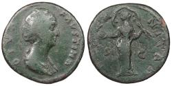 Ancient Coins - Faustina I, wife of Antoninus Pius 138-141 A.D. Sestertius Rome Mint About Fine