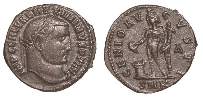 Ancient Coins - Maximinus II 309-313 A.D. Follis Cyzicus Mint Good VF