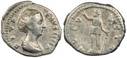 Ancient Coins - Diva Faustina I Died 141 A.D. Denarius Rome mint Fine