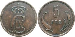 World Coins - DENMARK 1906 5 Ore