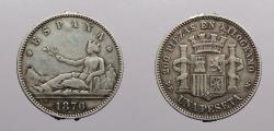 World Coins - SPAIN: 1870(70) Peseta