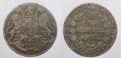 World Coins - INDIA: British 1835 25.4 mm 1/4 Anna