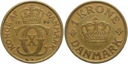 World Coins - DENMARK 1936 1 Krone