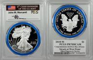 Us Coins - 2018-W Proof Silver Eagle 1 Dollar (Silver) Congratulations; FDOI; Mercanti; MES PCGS PR-70 DCAM