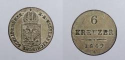 World Coins - AUSTRIA: 1849-A 6 Kreuzer