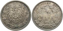 World Coins - GERMANY 1918-A 1/2 Mark