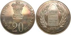 World Coins - INDIA 1973-B 20 Rupees Proof