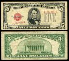 Us Coins - United States Note; Wide I 1928 F 5 Dollars VF
