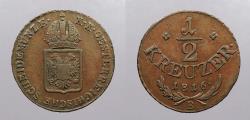 World Coins - AUSTRIA: 1816-B 1/2 Kreuzer