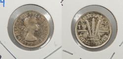 World Coins - AUSTRALIA: 1955 QEII Threepence