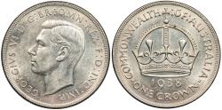 World Coins - AUSTRALIA George VI 1938 Crown UNC