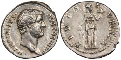 Ancient Coins - Hadrian 117-138 A.D. Denarius Rome Mint Good VF Includes Jencek Historical Enterprises ticket.