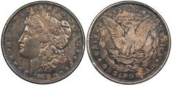 Us Coins - 1878 Morgan; 8 Tailfeathers 1 Dollar (Silver) VAM-9; Comma feather; 'First Morgan Dollar' AU