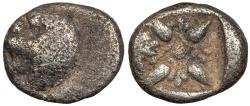 Ancient Coins - Ionia Miletos ca. late 6th-early 5th Century B.C. Obol (or diobol) Fine